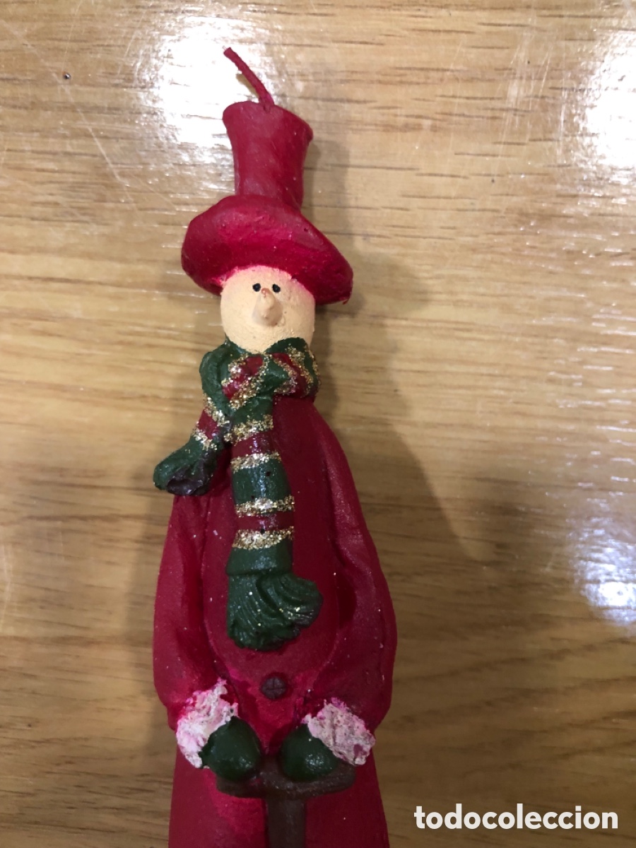 Vintage: 2 velas Figuras de Navidad - Foto 3