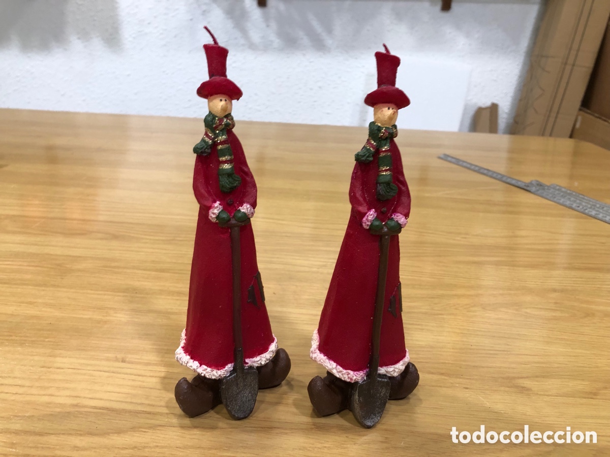 Vintage: 2 velas Figuras de Navidad - Foto 1