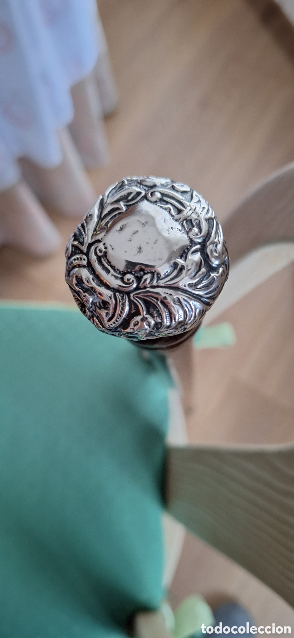 Vintage: Bast&oacute;n de madera con mango de plata repujada - Foto 6