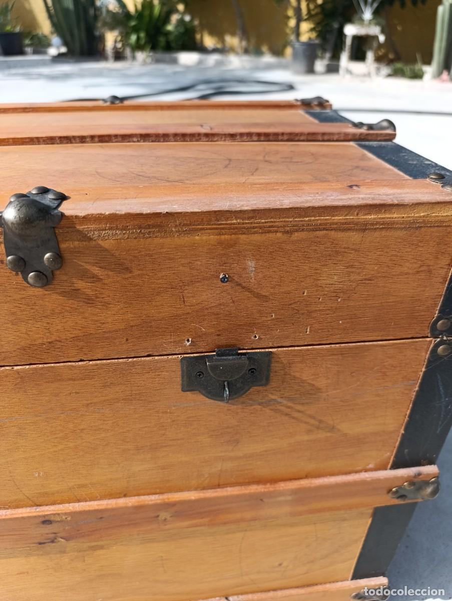 Vintage: Precioso ba&uacute;l de madera de pino. - Foto 13