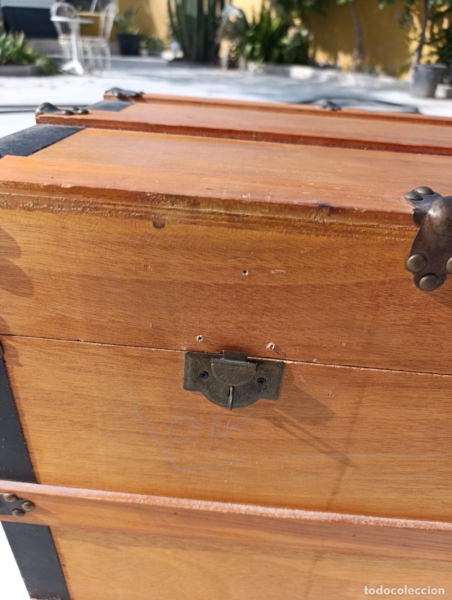 Vintage: Precioso ba&uacute;l de madera de pino. - Foto 14