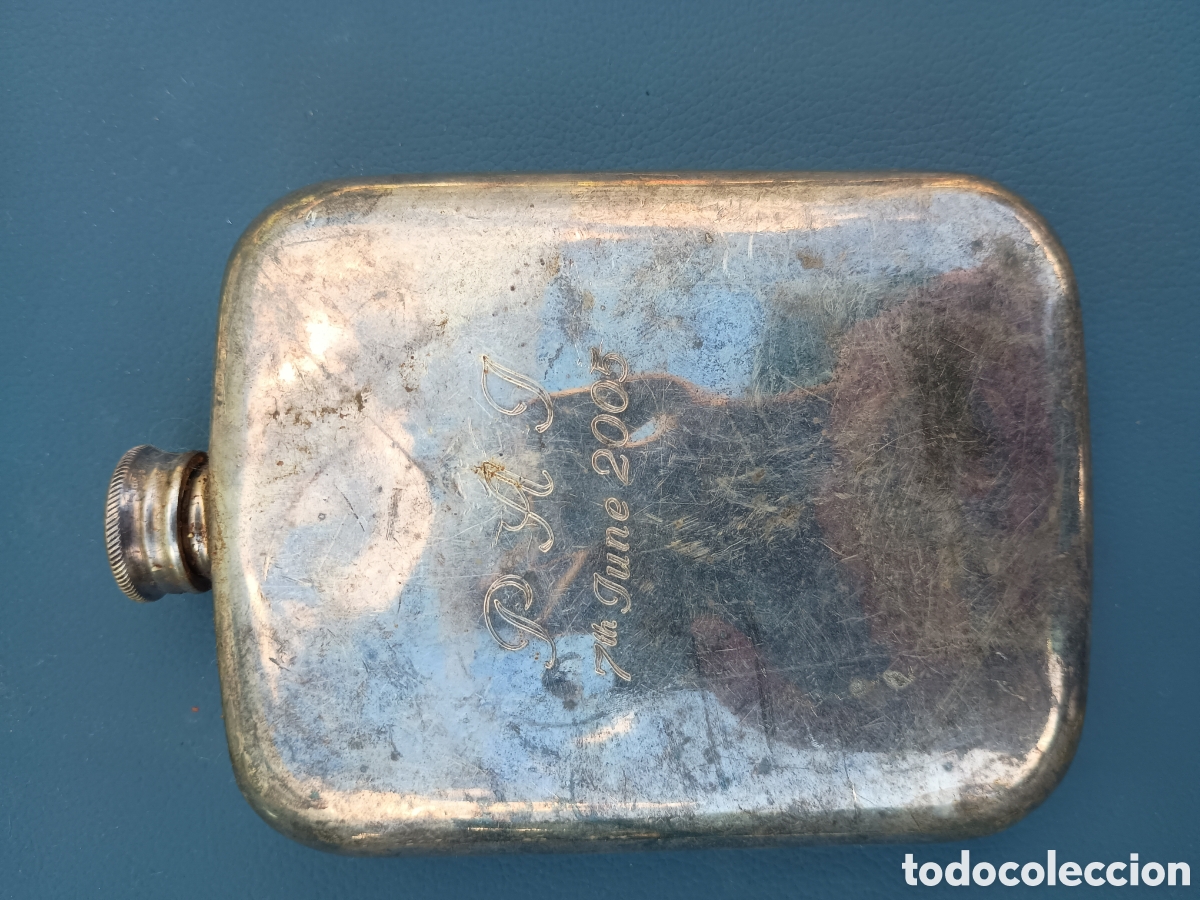 Vintage: Petaca recipiente plateado punsado - Foto 9