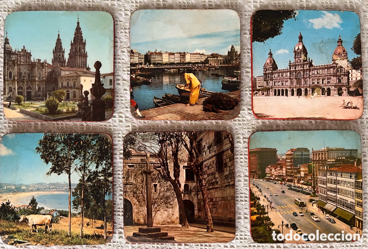 Vintage: Lote de posavasos vintage, im&aacute;genes de La Coru&ntilde;a circa 1960