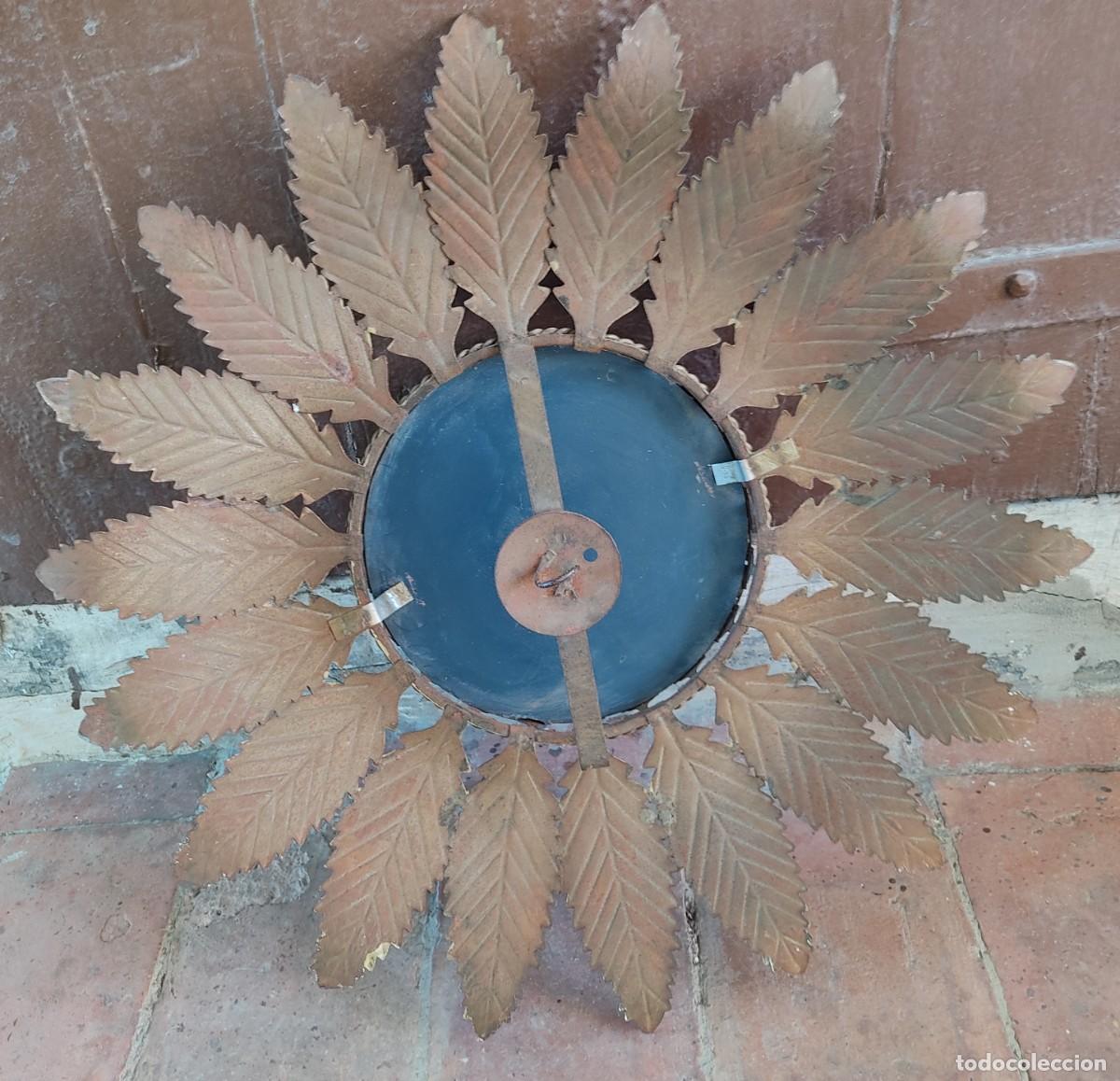 Vintage: ANTIGUO ESPEJO DE METAL CON FORMA DE SOL - Foto 4