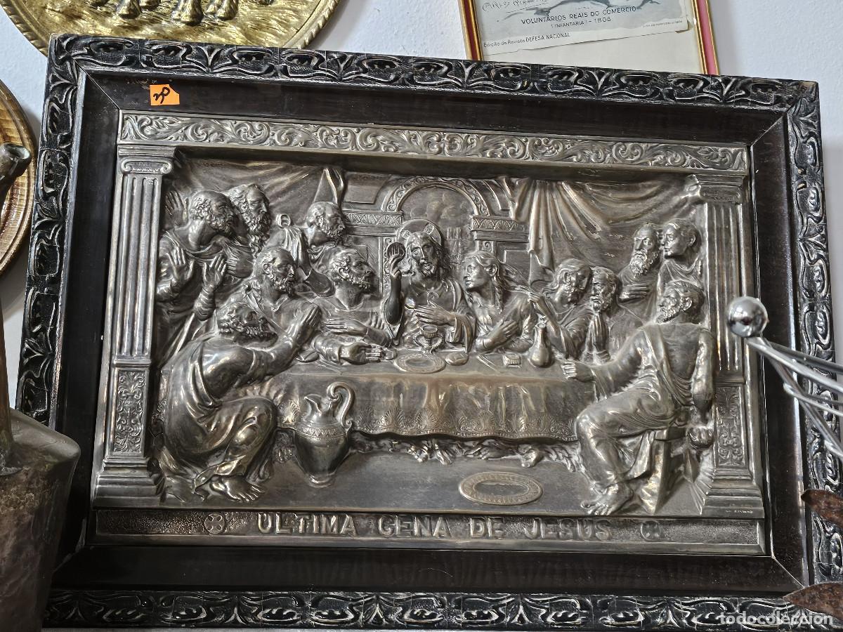 Vintage: cuadro de la santa cena en alpaca - Foto 1