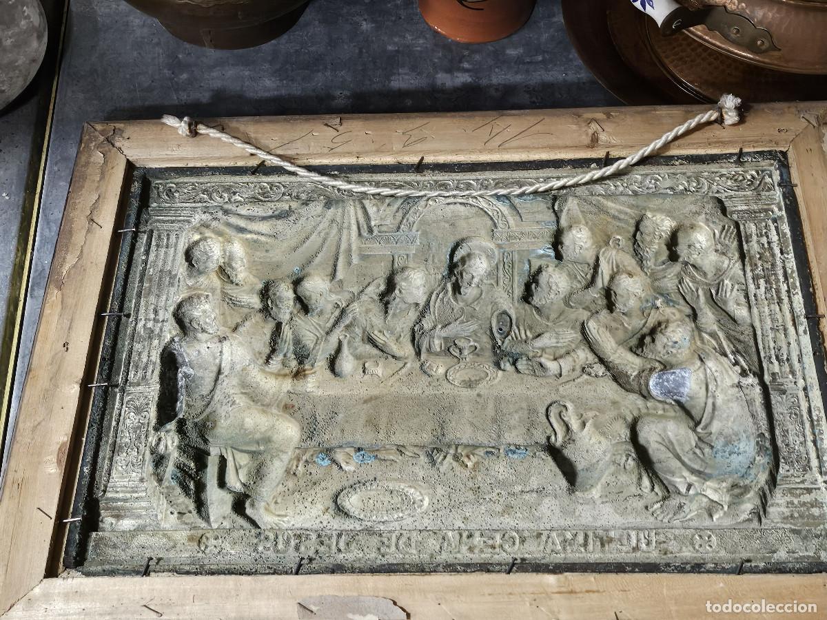 Vintage: cuadro de la santa cena en alpaca - Foto 15