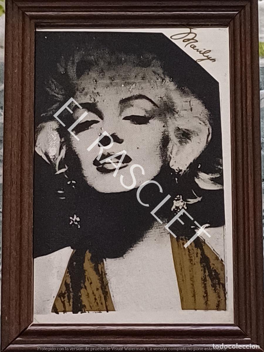 Vintage: CUADRO EN ESPEJO CON SERIGRAFIA DE MARILYN - Foto 1