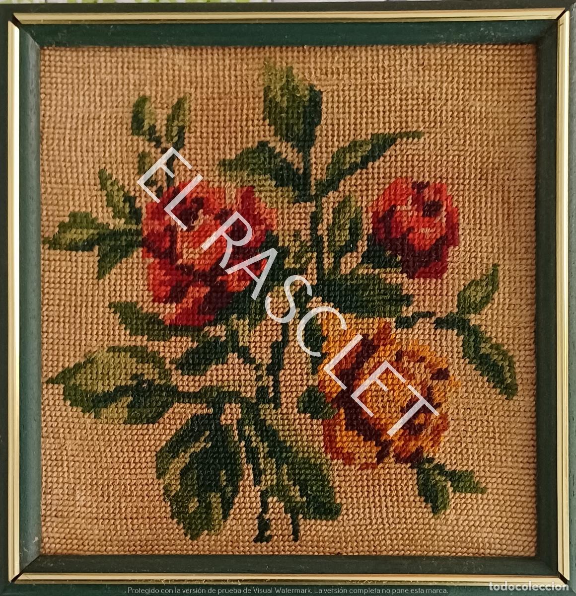 Vintage: CUADRO EN PUNTO DE CRUZ O PETIT POINT - Foto 1