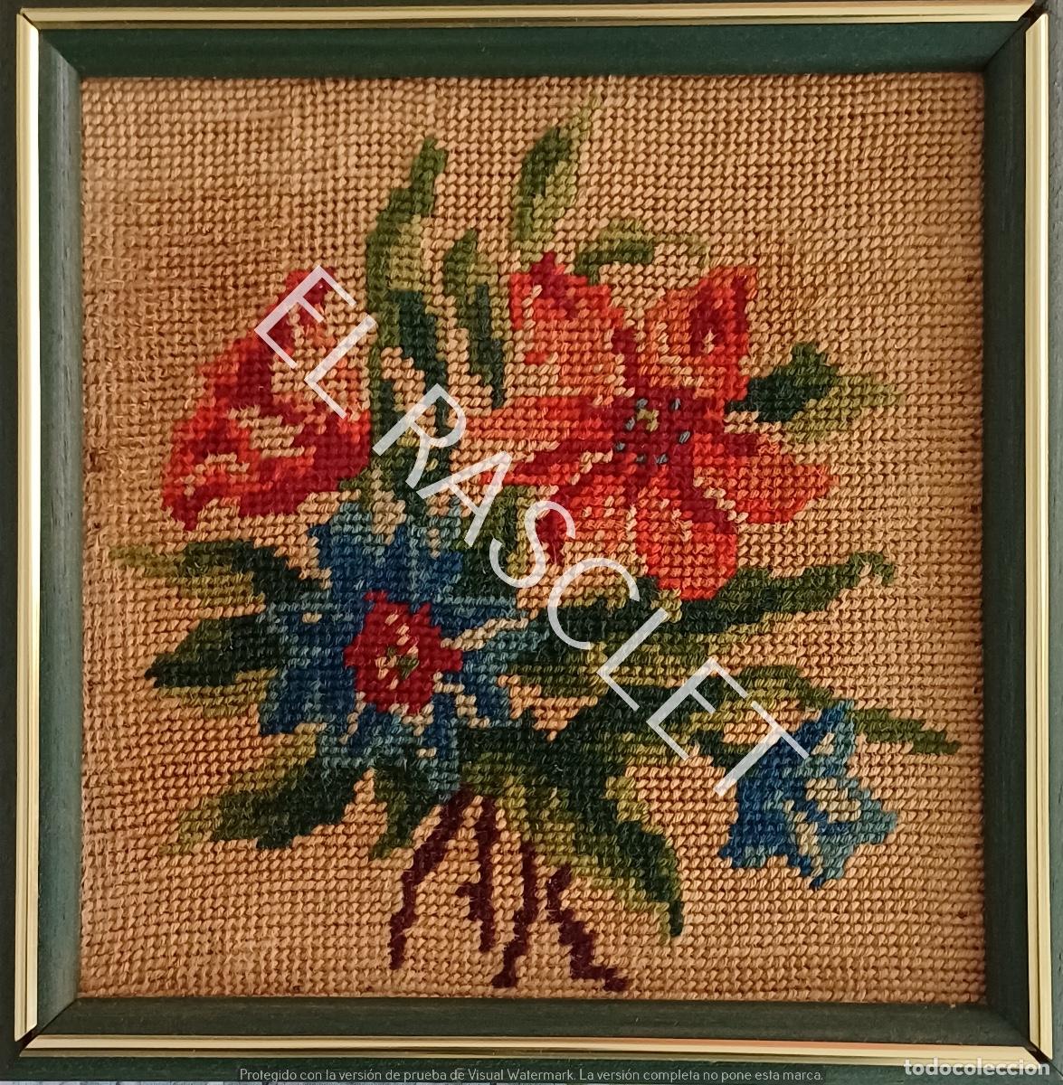 Vintage: CUADRO EN PUNTO DE CRUZ O PETIT POINT - Foto 1