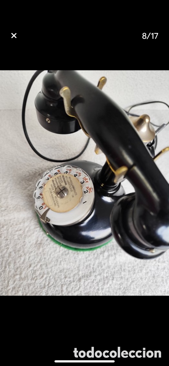 Vintage: Tel&eacute;fono Franc&eacute;s modelo de 1924 con auricular - Foto 7