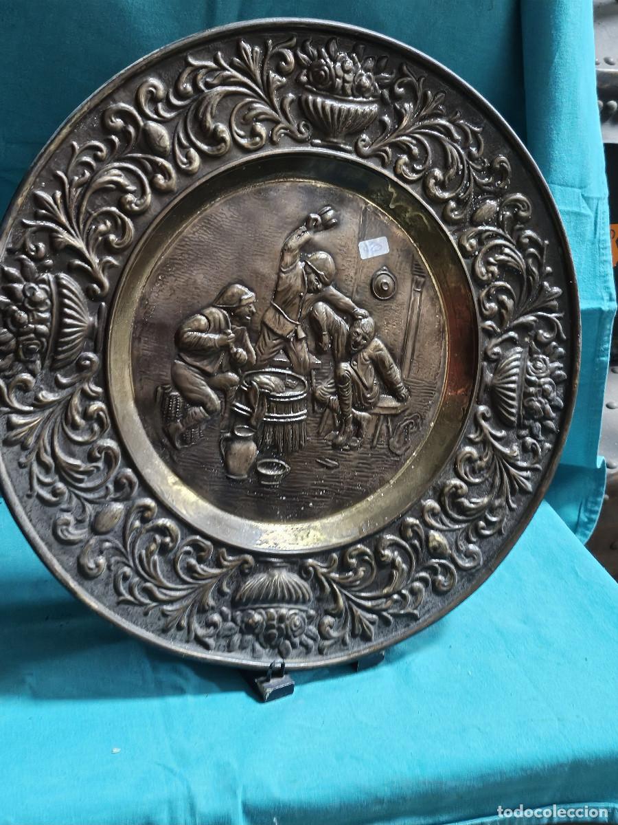 Vintage: plato de cobre antiguo - Foto 1