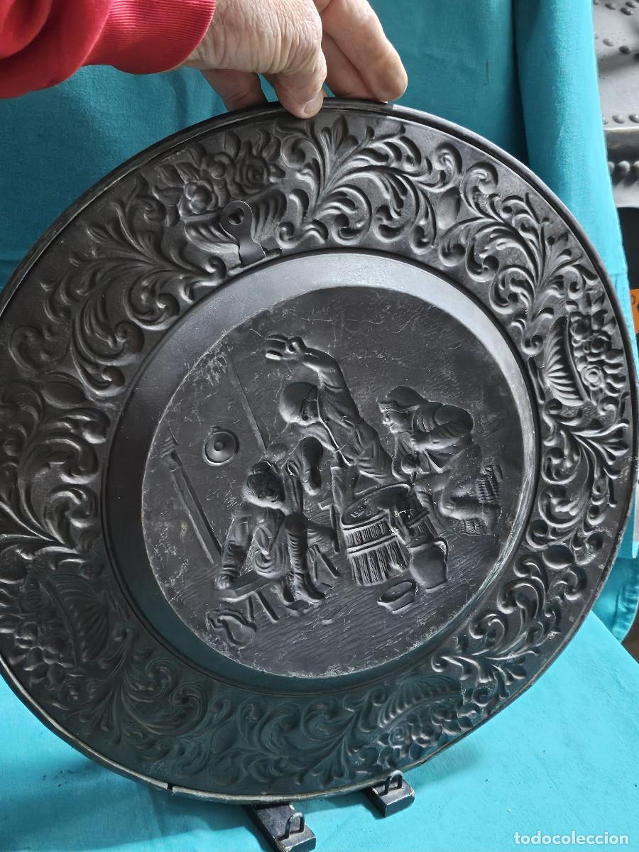 Vintage: plato de cobre antiguo - Foto 4