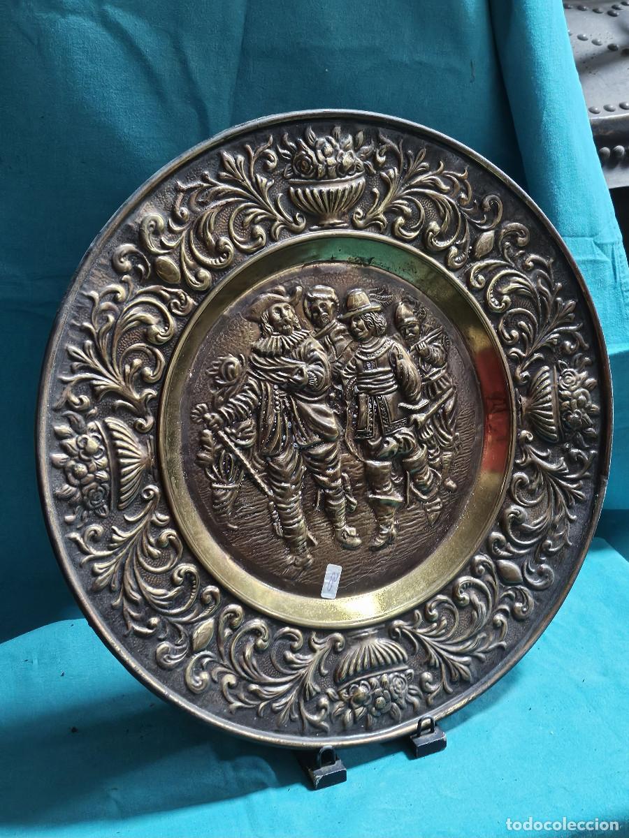 Vintage: plato de cobre antiguo - Foto 1