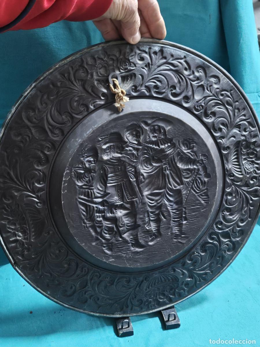 Vintage: plato de cobre antiguo - Foto 4