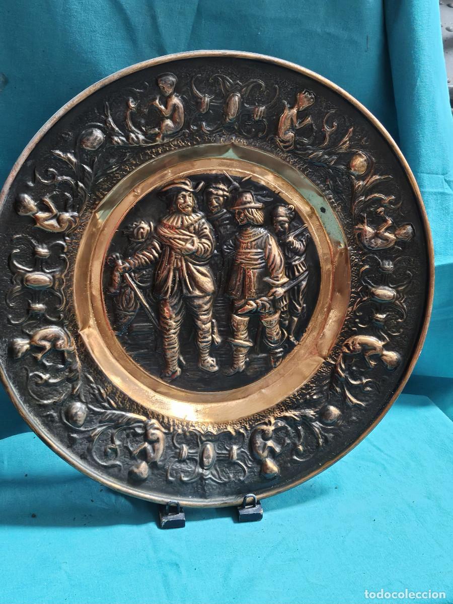 Vintage: plato de cobre antiguo - Foto 1
