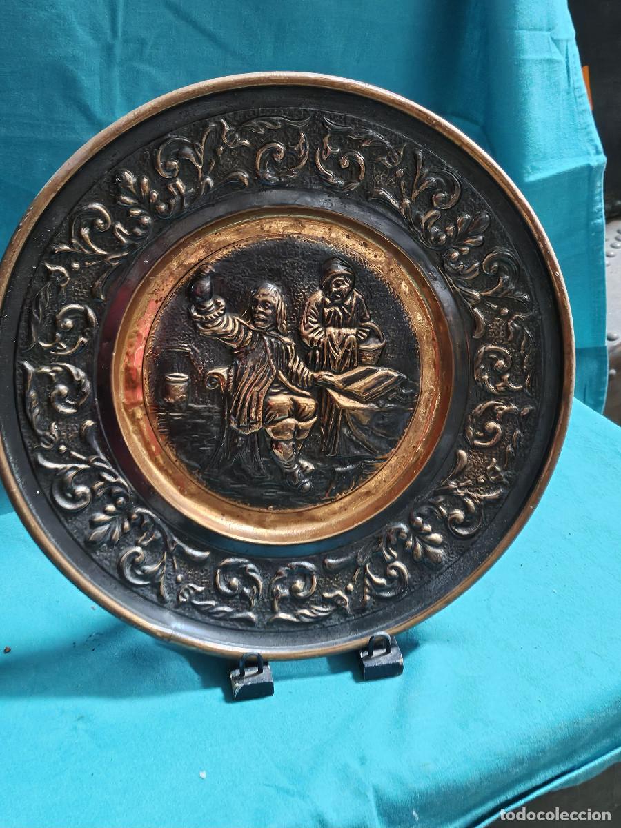 Vintage: plato de cobre antiguo - Foto 1