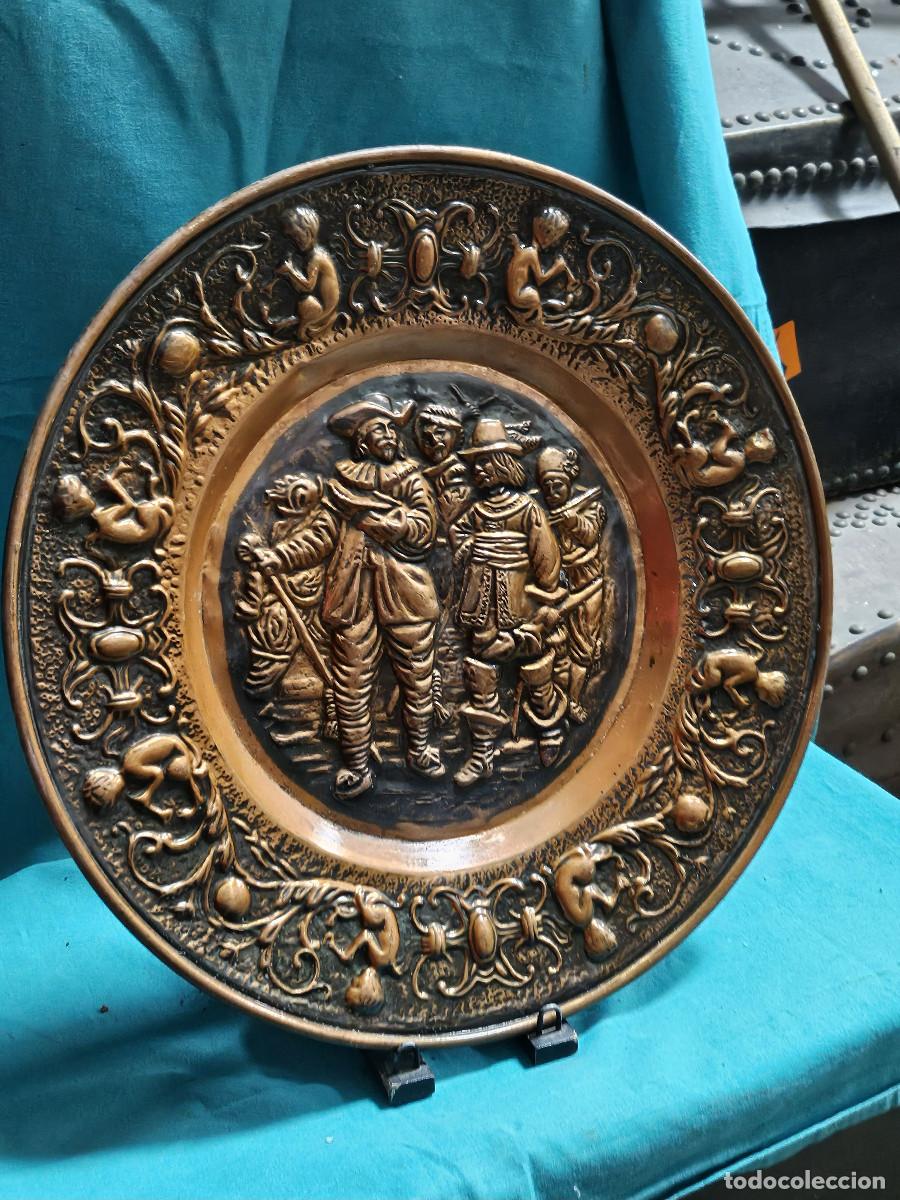 Vintage: plato de cobre antiguo - Foto 1