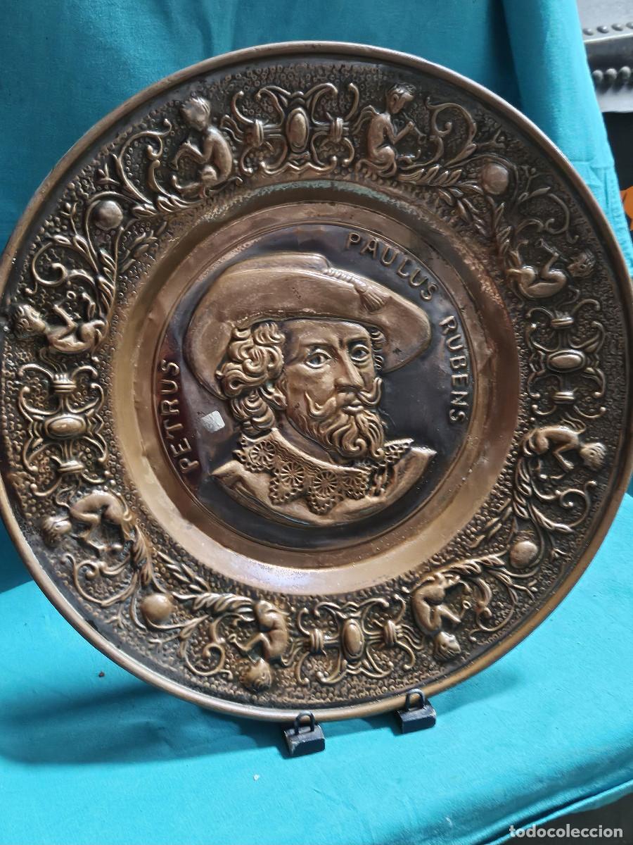 Vintage: plato de cobre antiguo - Foto 1
