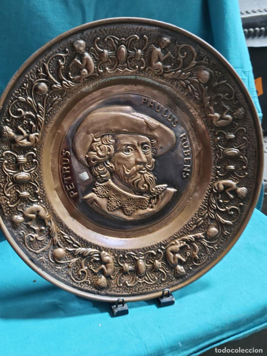 Vintage: plato de cobre antiguo - Foto 2