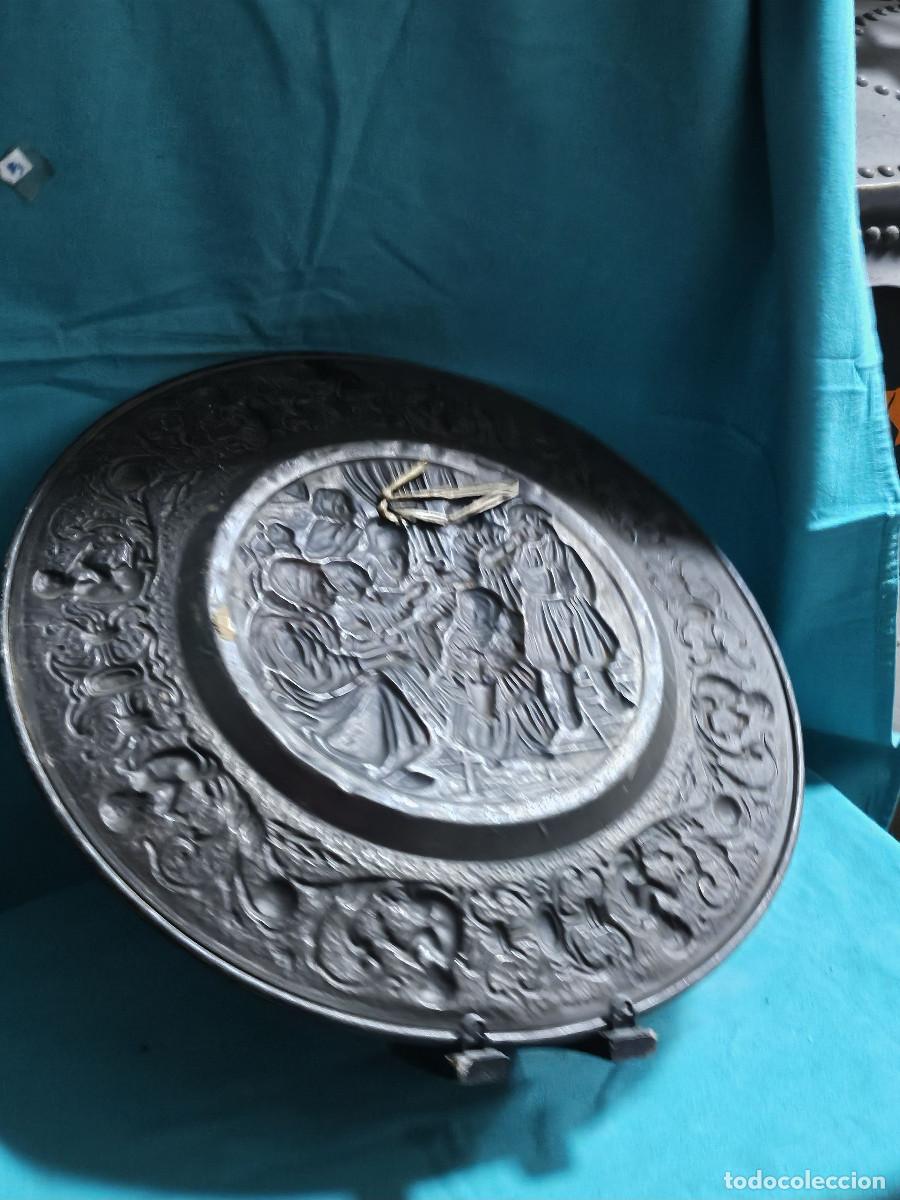 Vintage: plato de cobre antiguo - Foto 4