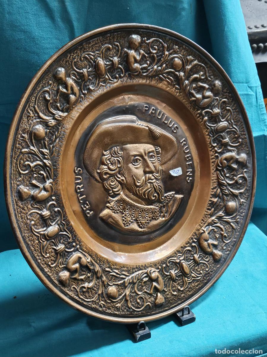 Vintage: plato de cobre antiguo - Foto 1