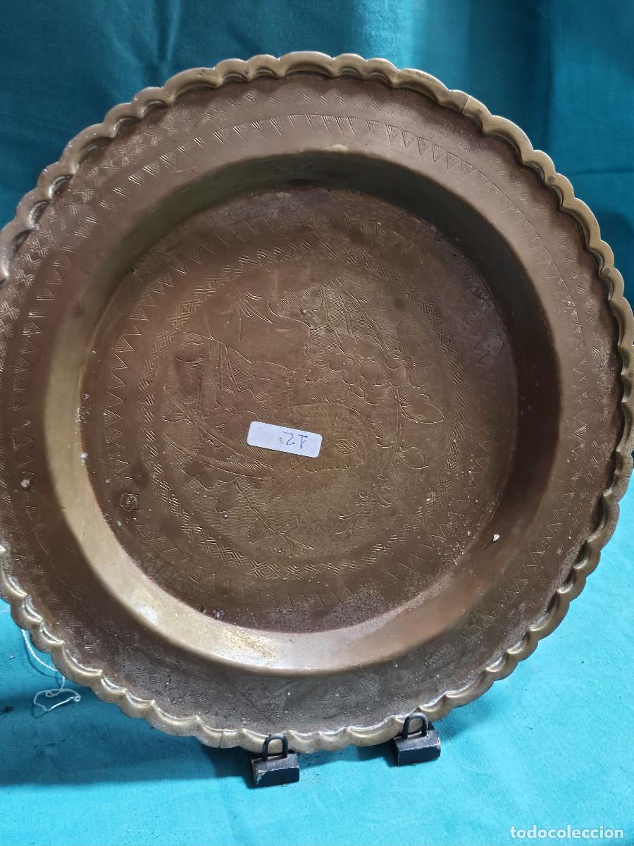 Vintage: plato de metal antiguo - Foto 1