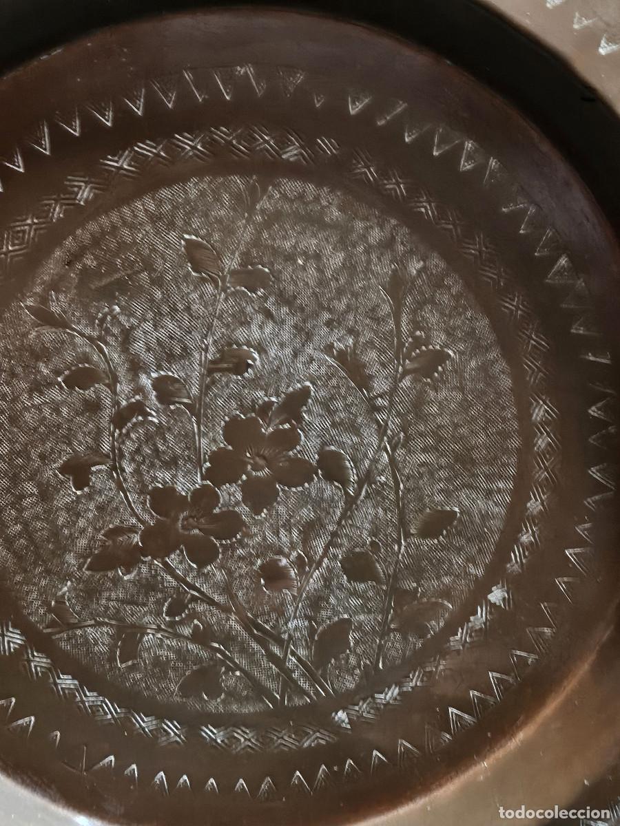Vintage: plato de cobre antiguo - Foto 3