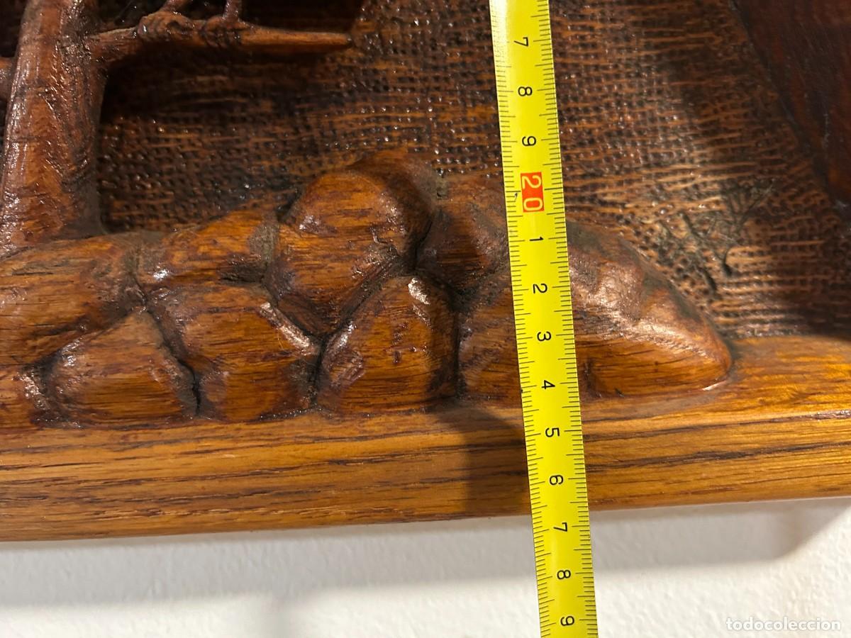Vintage: Cuadro tallado en madera pajaros con firma - Foto 4