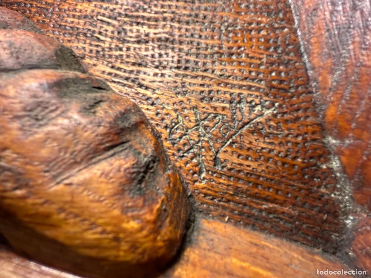 Vintage: Cuadro tallado en madera pajaros con firma - Foto 6