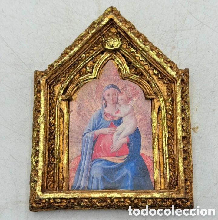 Vintage: Retablo virgen peque&ntilde;o - Foto 2