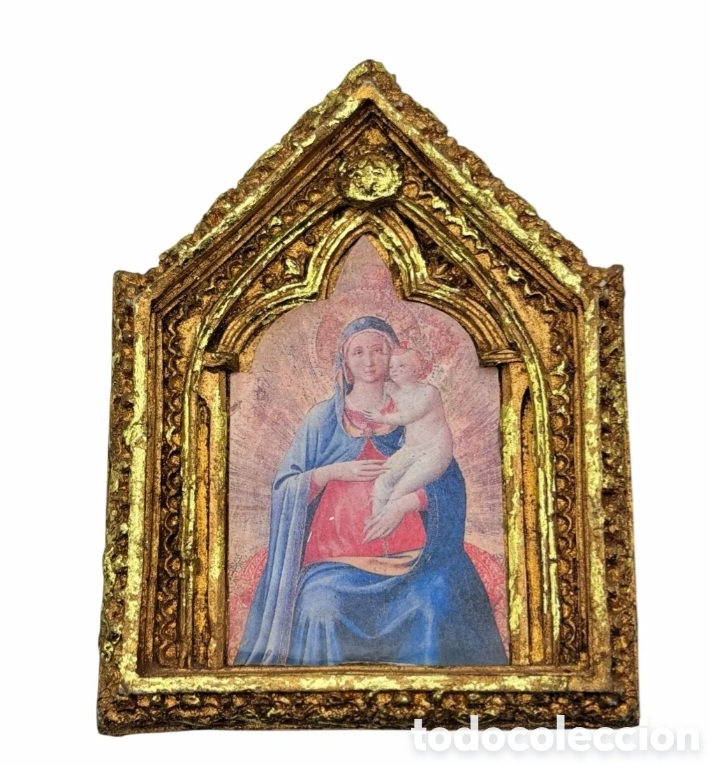 Vintage: Retablo virgen peque&ntilde;o - Foto 1