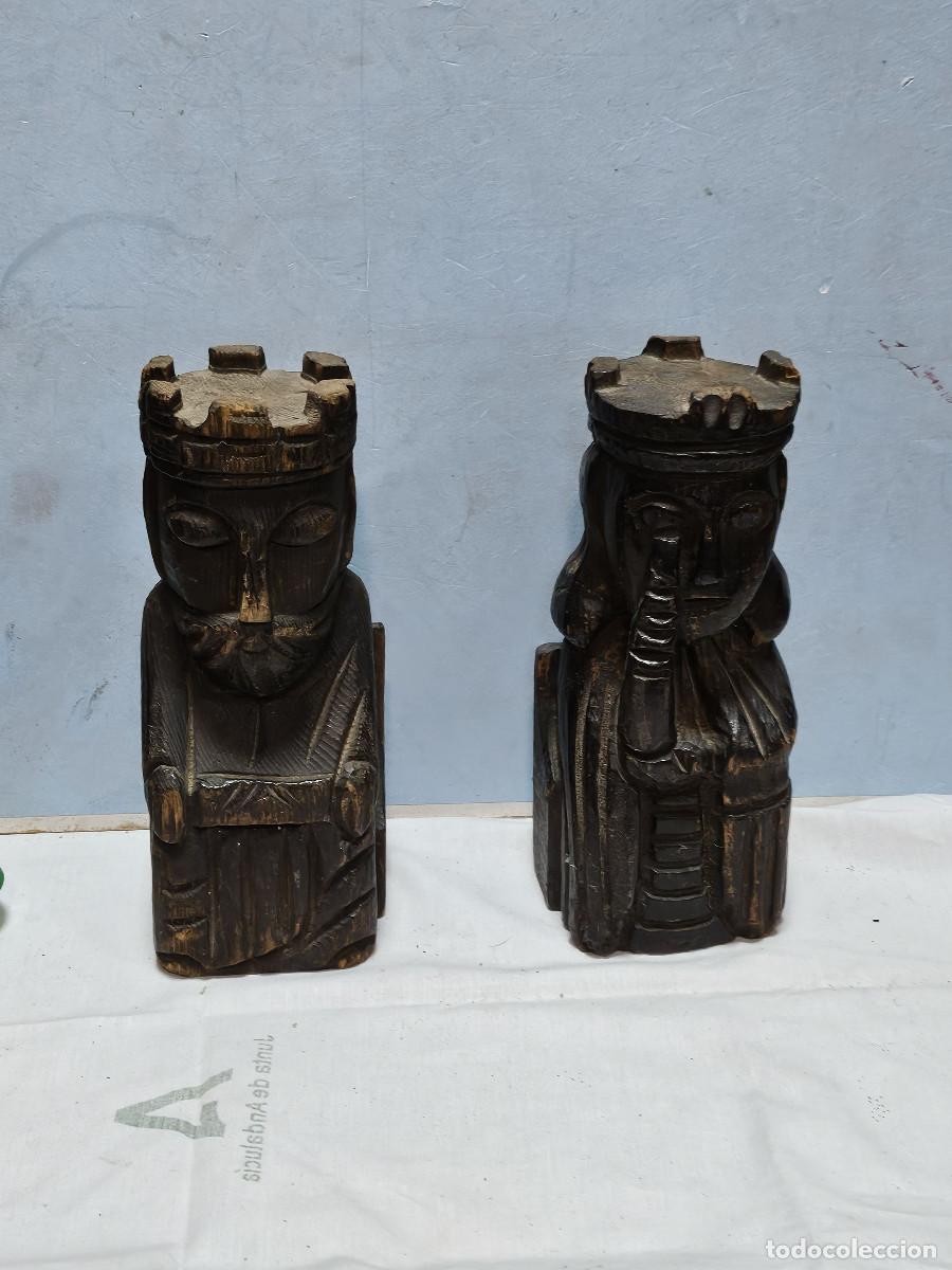 Vintage: 2 sujetas libros de madera - Foto 1
