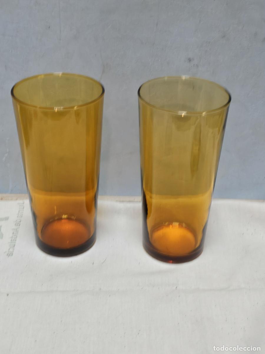 Vintage: 2 vasos de cristal marron vintage - Foto 1
