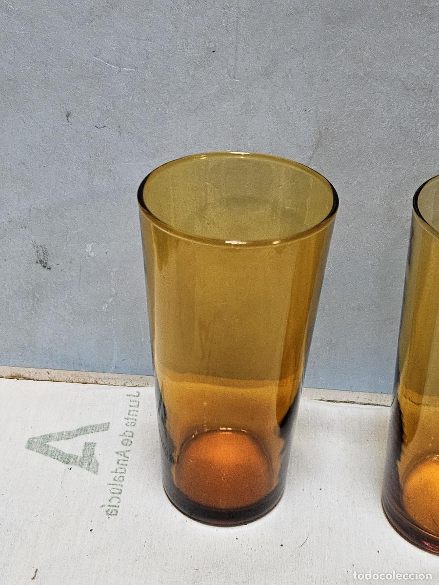 Vintage: 2 vasos de cristal marron vintage - Foto 2