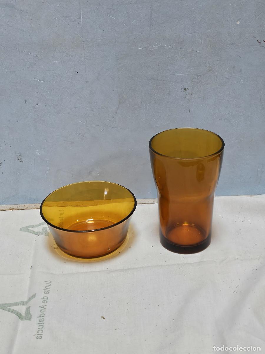 Vintage: vaso y cuenco de cristal vintage - Foto 1
