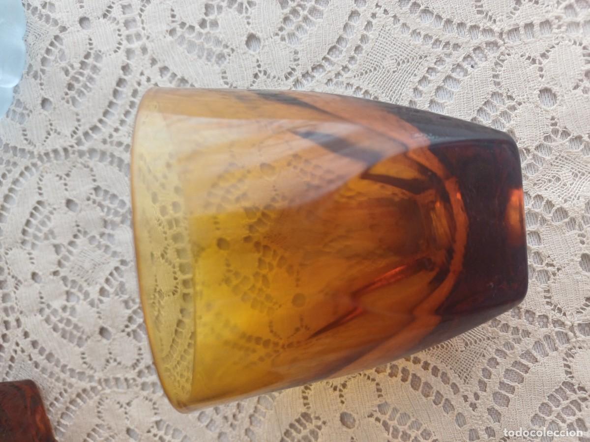 Vintage: 4 vasos vino color ambar - Foto 4