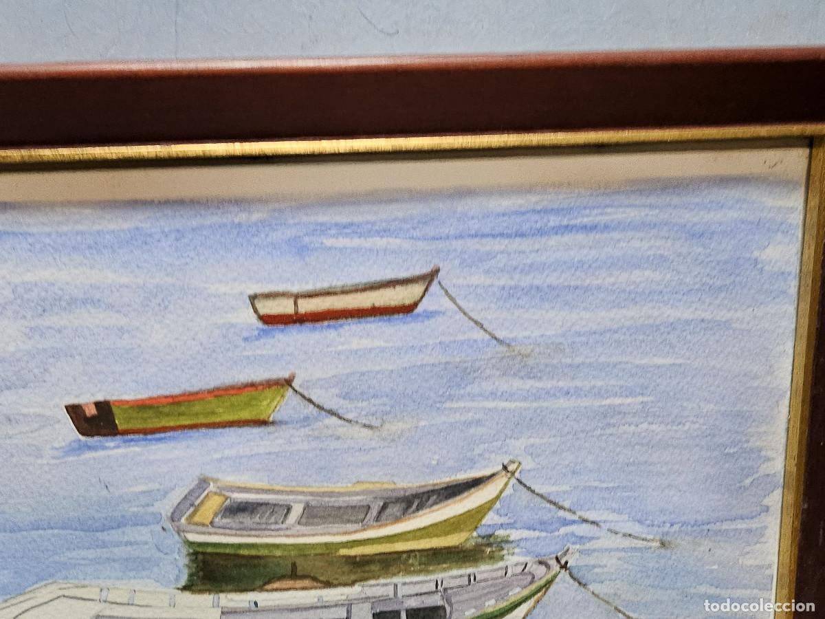 Vintage: cuadro con pintura barcas - Foto 4