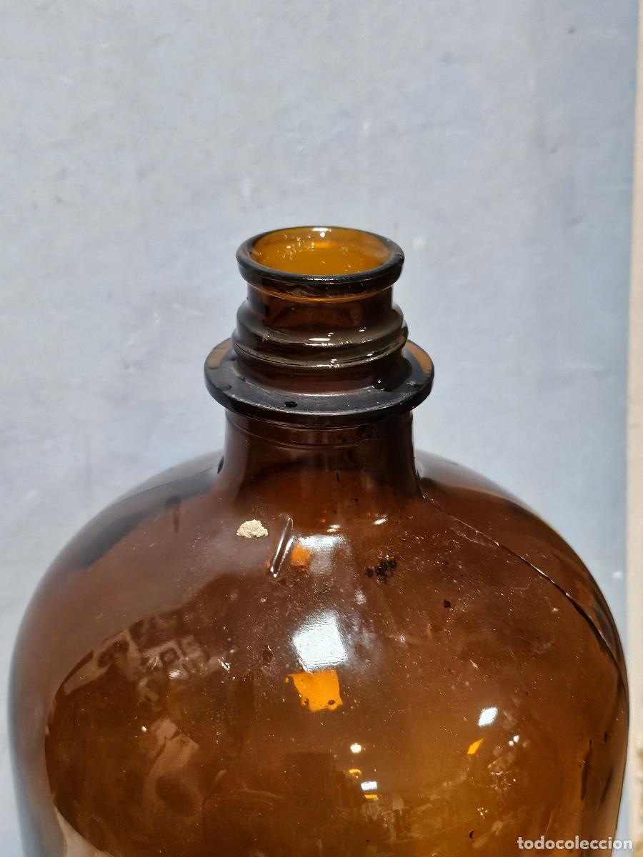 Vintage: botella farmaceutica cristal marron - Foto 4