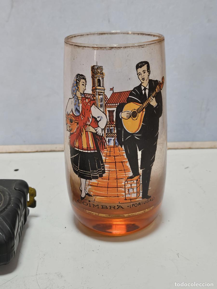 Vintage: vaso de cristal con dibujos - Foto 1