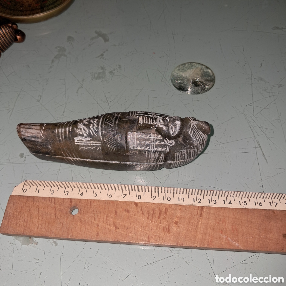Vintage: Sarc&oacute;fago egipcio, 12 cm largo - Foto 3