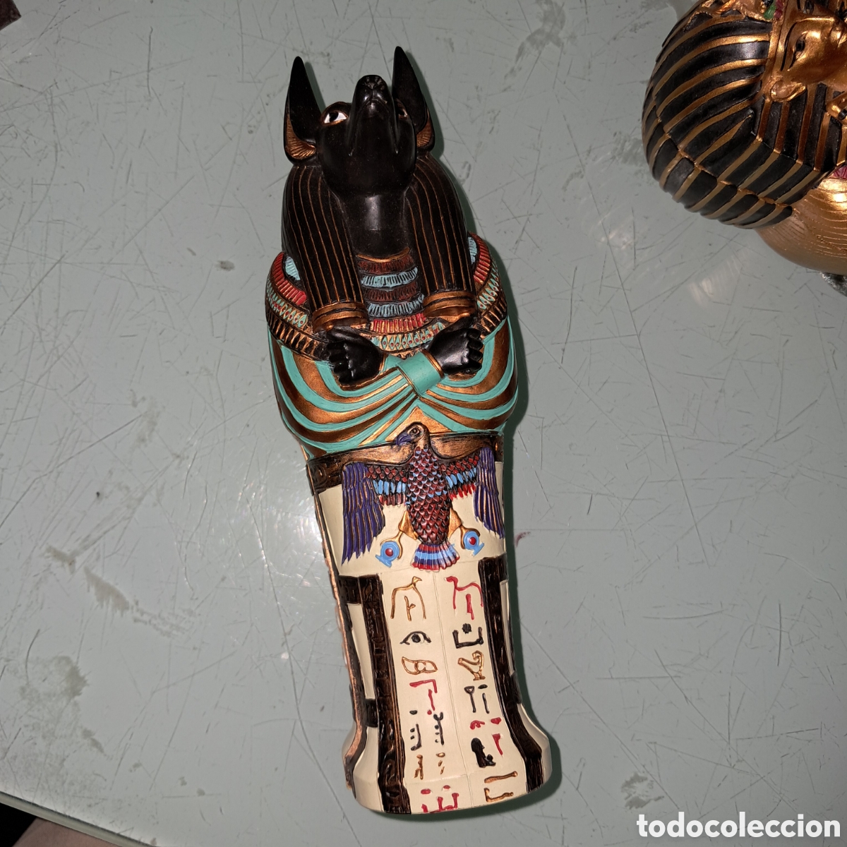 Vintage: Sarc&oacute;fago egipcio Anubis, 20 cm - Foto 1