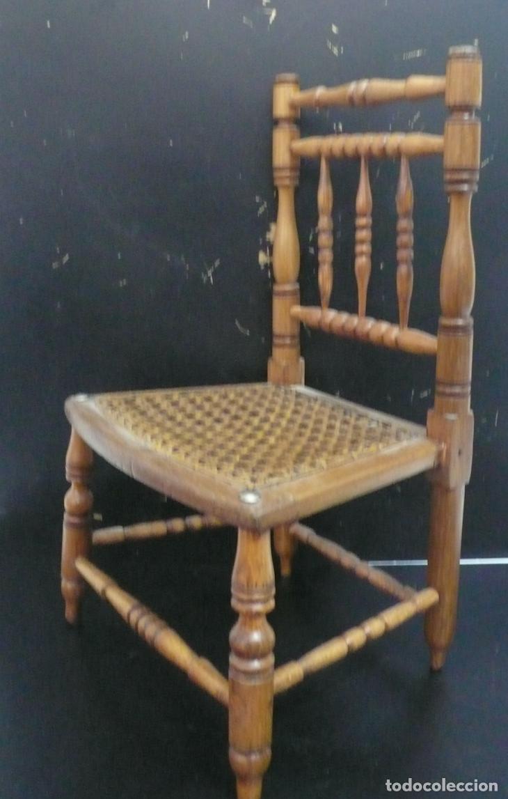 Vintage: PEQUE&Ntilde;A SILLA EN MADERA - Foto 2