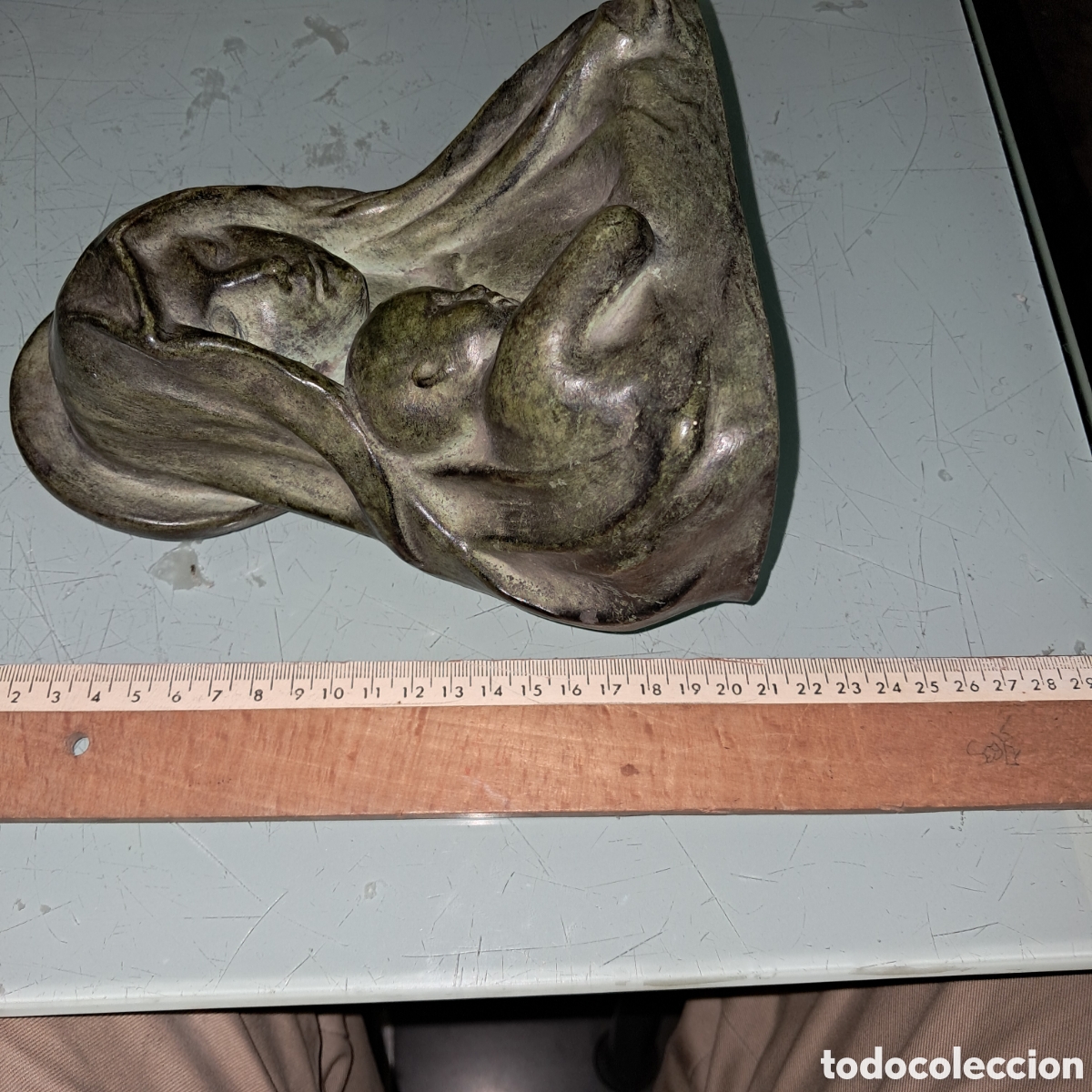 Vintage: Escultura virgen y ni&ntilde;o, 21 cm - Foto 3