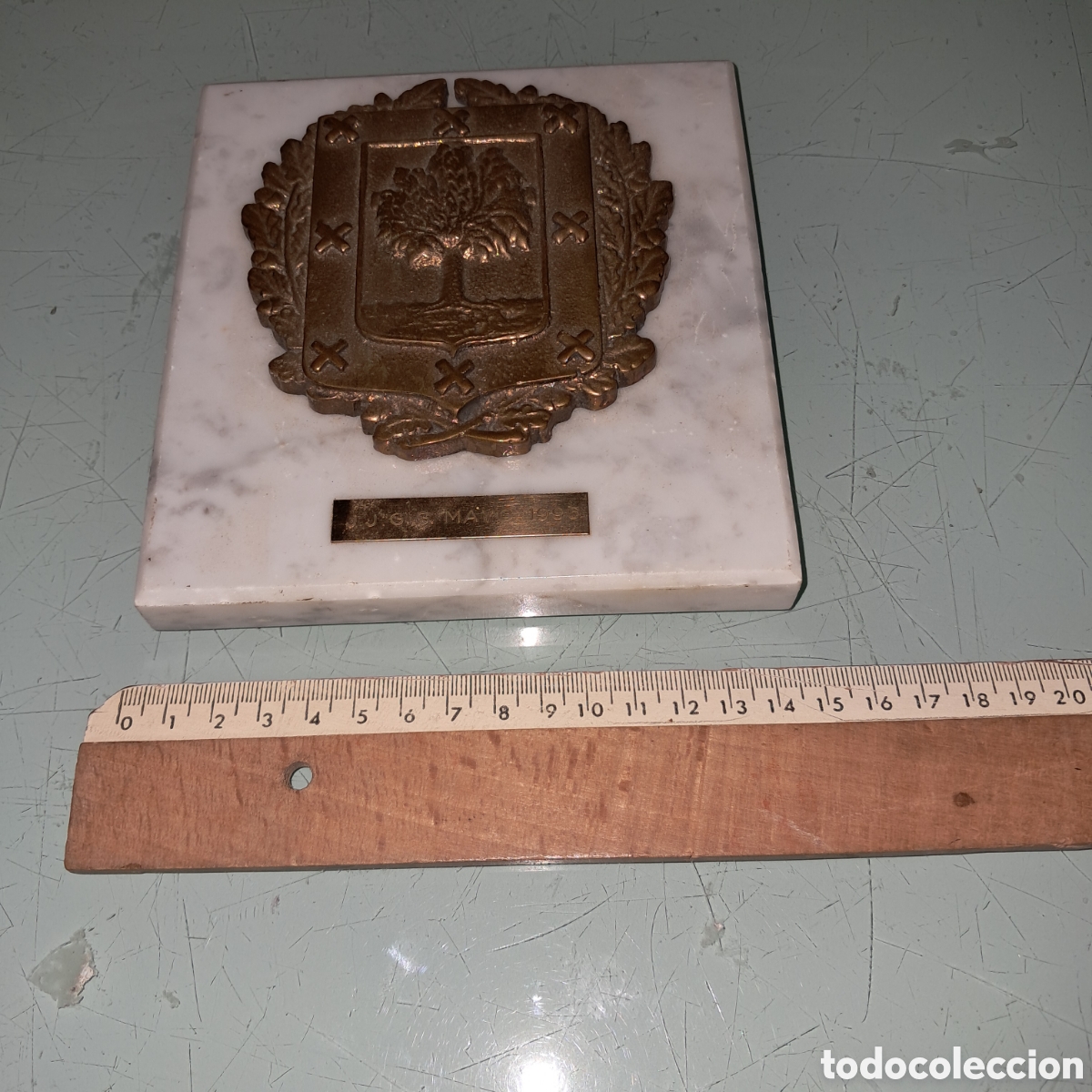 Vintage: Escudo en bronce del &aacute;rbol de Guernica - Foto 3