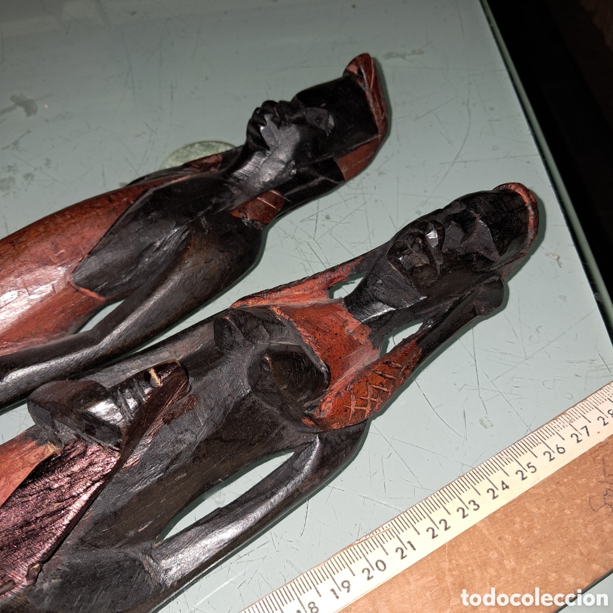 Vintage: Pareja de figuras africanas de madera - Foto 3