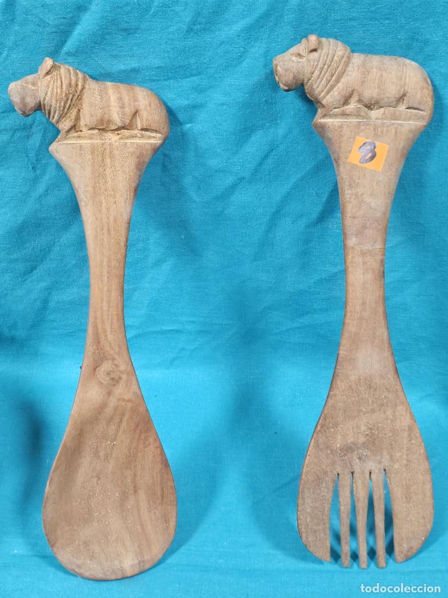 Vintage: cucharon y trinchador de madera - Foto 1