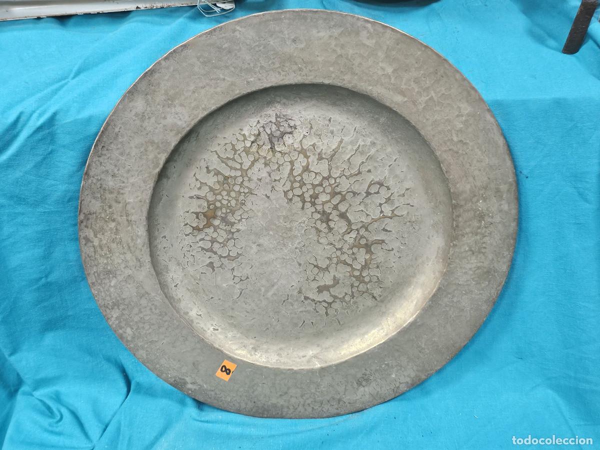 Vintage: plato de metal plateado - Foto 1