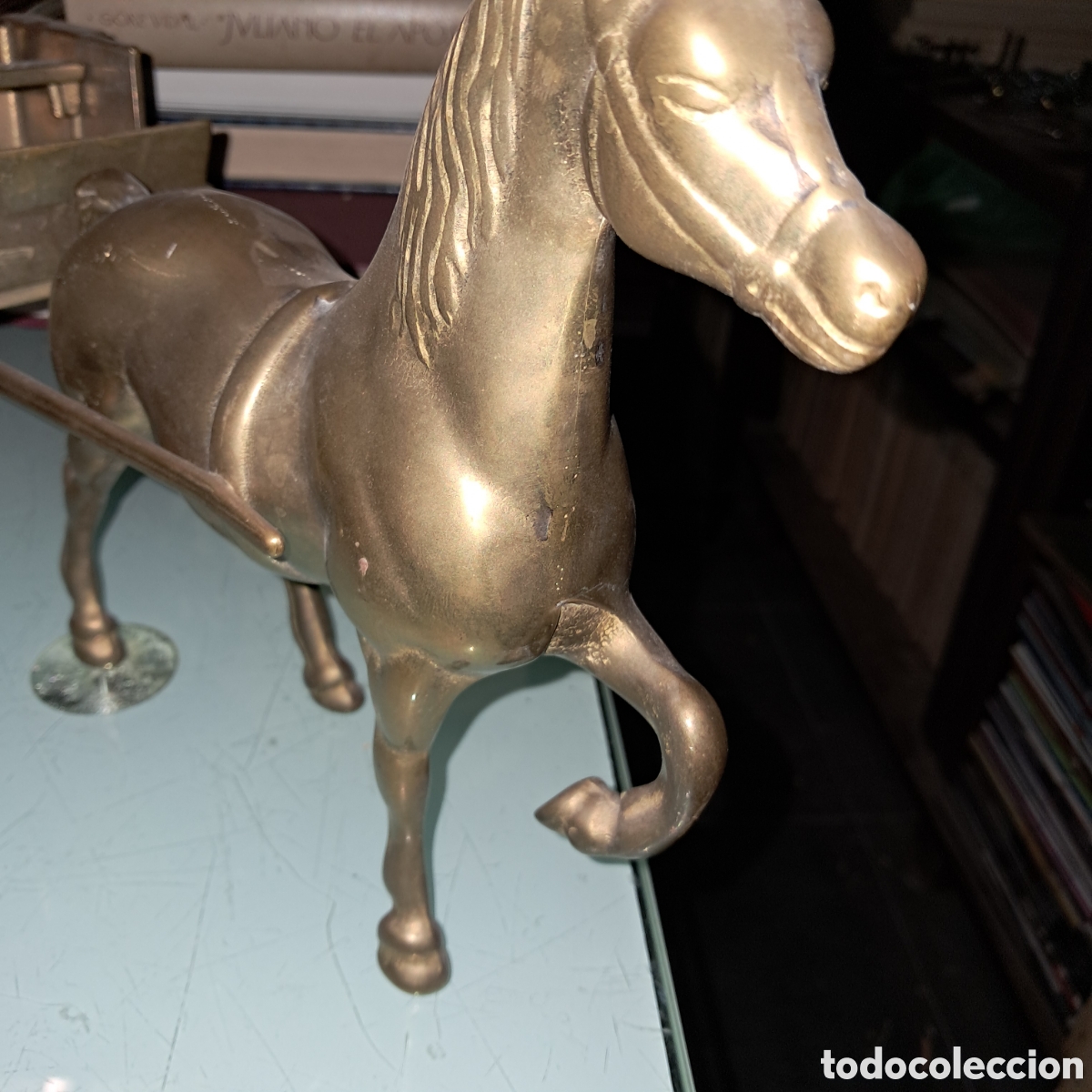Vintage: Carretera con caballo y carreta de bronce, - Foto 2