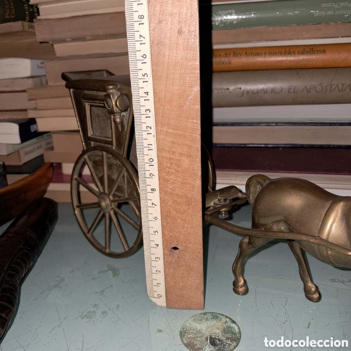 Vintage: Carreta con caballo en bronce - Foto 5