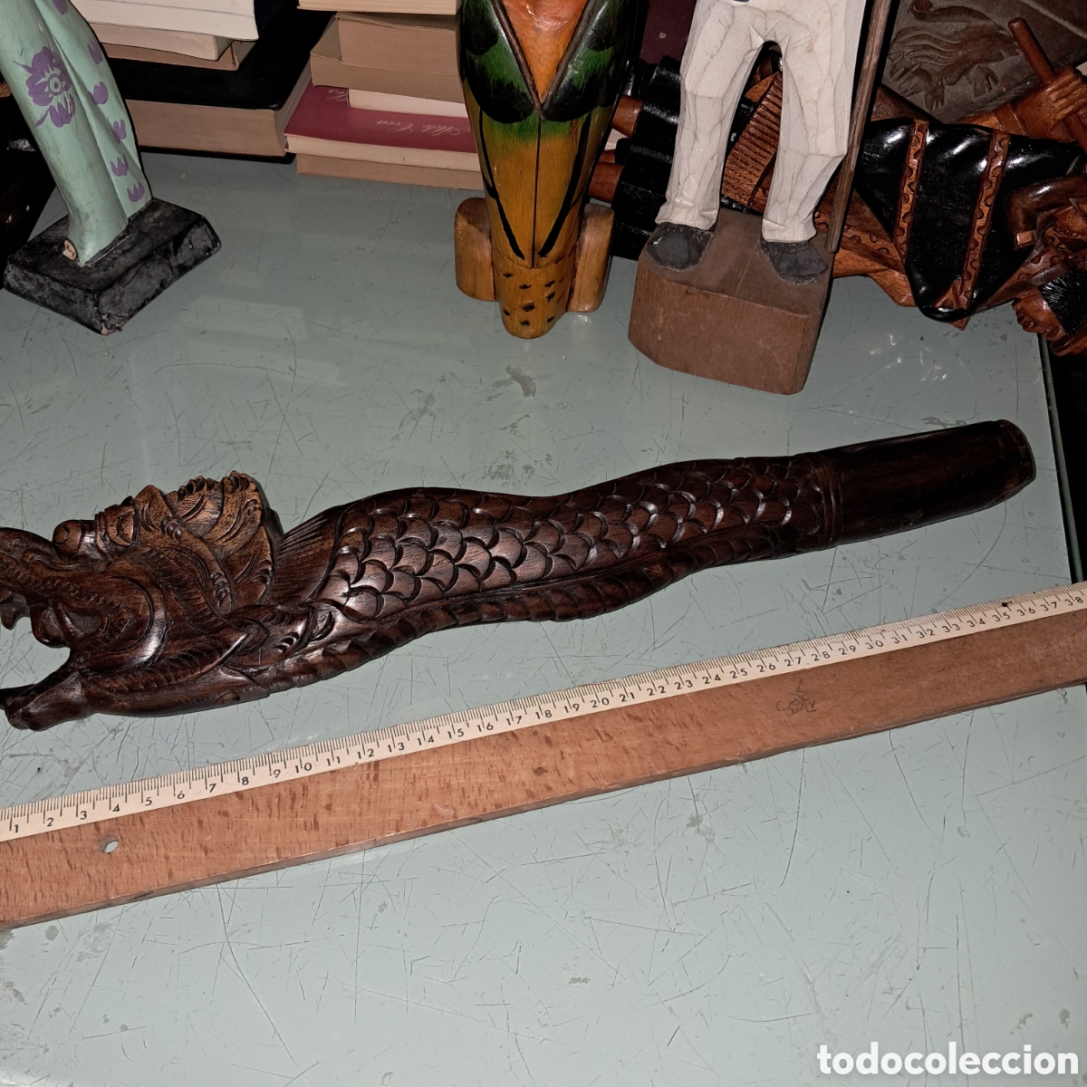 Vintage: Flauta China en madera 40 cm - Foto 3